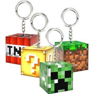 Брелок для ключів у вигляді блоку Minecraft 5,5 см, що світиться XT-1420 фото